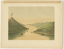 Antique Print of the Gunung Api