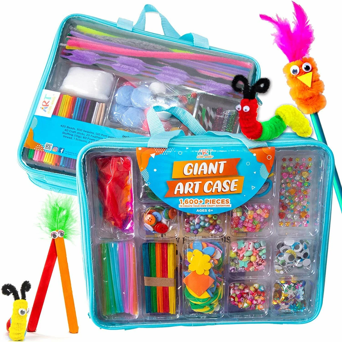 Arts and Crafts Supplies for Kids - 1600+Pcs Craft Kits for Kids