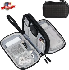 Travel Organizer Bag Cable Storage Pouch Case Portable Waterproof Double Layers