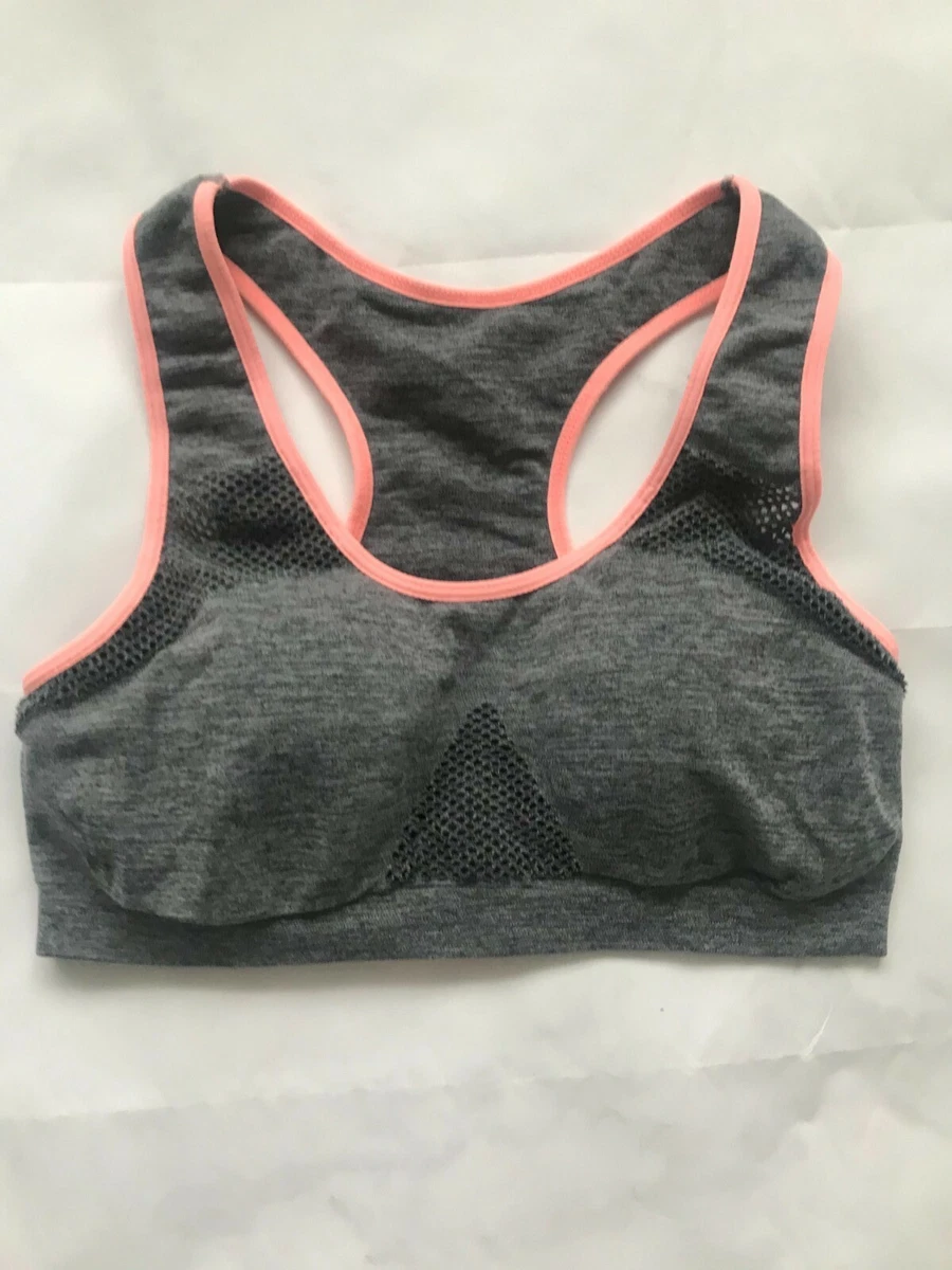 Primark Grey And Pink Sports Bra Padded Gym Sport Size M Medium