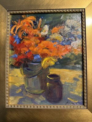 ORIGINAL Oil Painting By Martha E. Weber Still Life 21st Century  Wonderful 