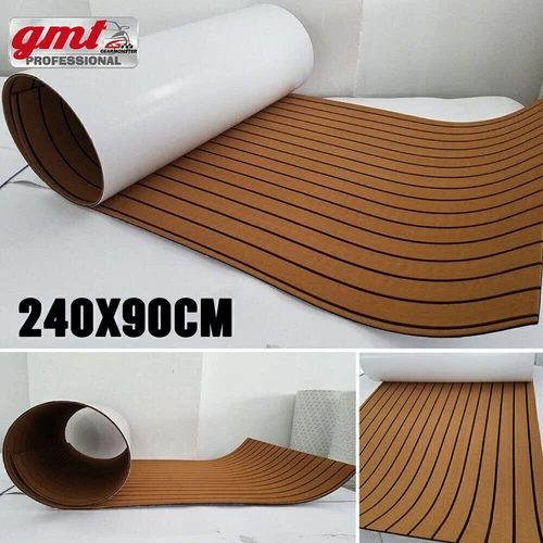 EVA Foam Mat Marine Carpet Yacht Boat Decking Teak Flooring Light Brown 240×90cm - Picture 11 of 22