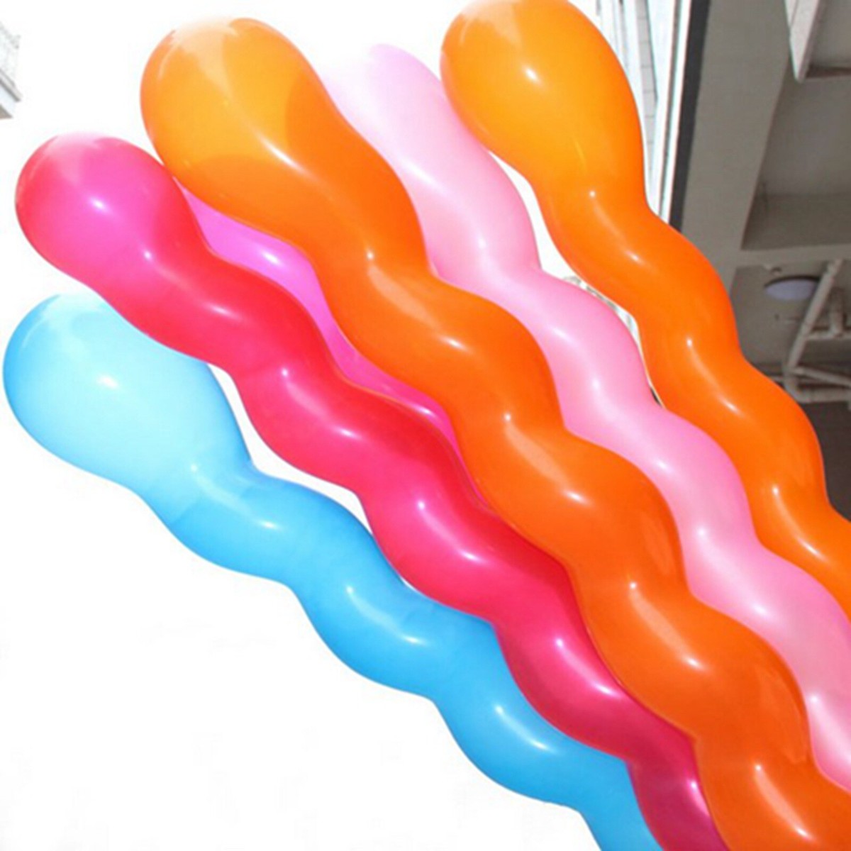 【BAON】25SS★ [BAONHAUS] Rildi Line Banding Balloon Long SK 25pcs 2.6gram Mixed Color Spiral Long Latex Balloons Wedding