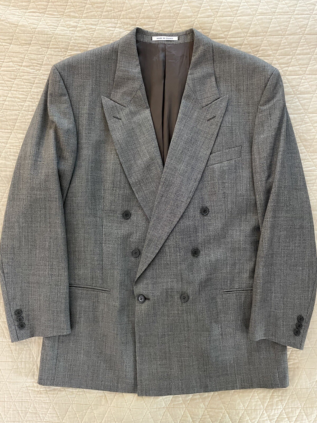 Giacca Tuta Yves Saint Laurent Made in France Vintage Doppiopetto Lana 44 R