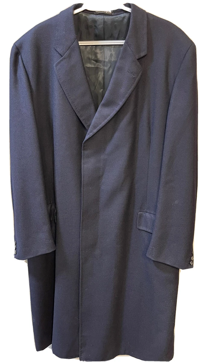 VTG 48 R Chester Barrie X Harrods Charcoal 100 % Cashmere Over Coat Made England