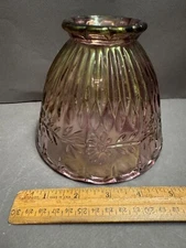 AMETHYST IRIDESCENT GLASS FLOWER PRINCESS HOUSE PENDANT LIGHT FAIRY LAMP SHADE