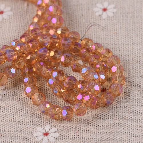 100pcs 6mm Round Sphere Ball Faceted Crystal Glass Loose Spacer Craft Beads lot - Picture 87 of 110