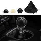 Car Gear Shift Knob Black Leather Cover 6 Speed Fit for Fiat 500 500C 2007-2018