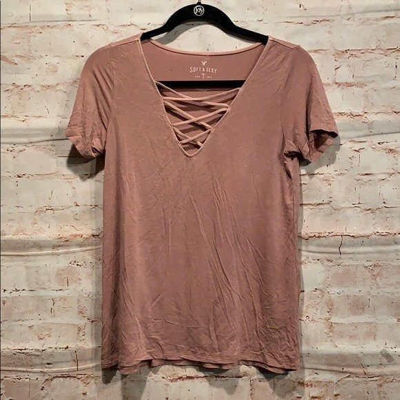 AE soft and sexy short sleeve tshirt sz S mauve American Eagle