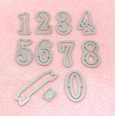 Zahlen Ziffern Stanzschablone cutting die ca. 3,5 cm  0-9 11tlg. Stempel 