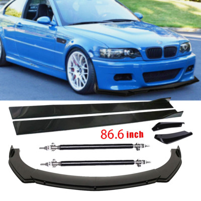Front Bumper Spoiler Splitter / Side Skirt / Rear Lip / Rods For BMW 3 Series
