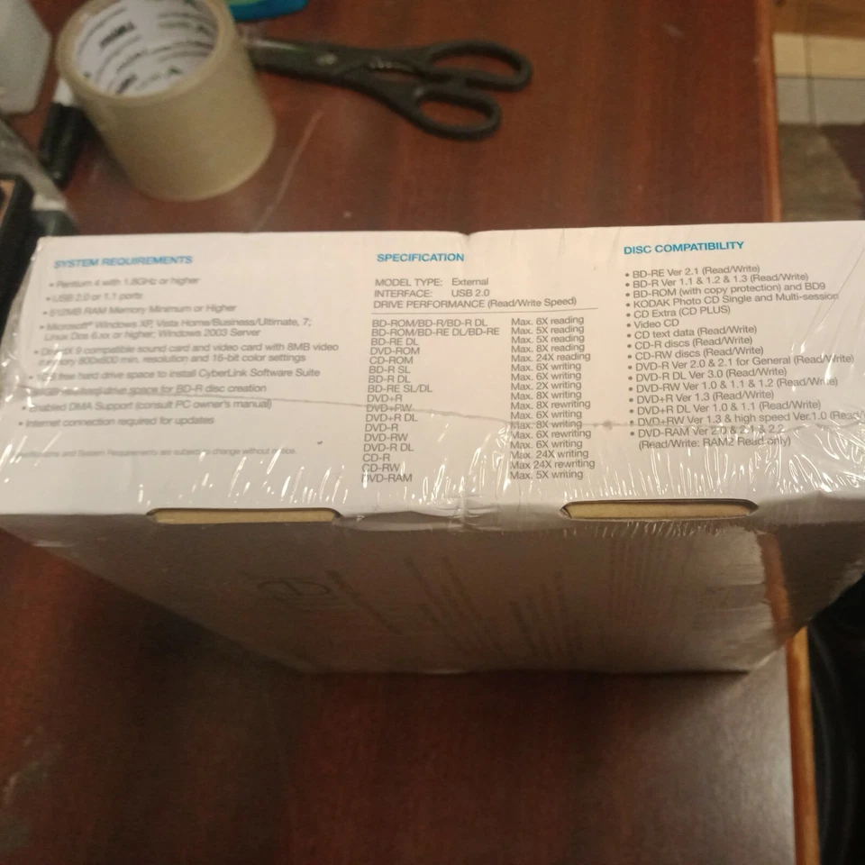 Memorex Slim Portable Multi-Format 6x Blu-Ray Writer.New Sealed - Image 3 of 4