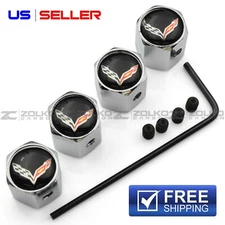 ANTI THEFT VALVE STEM CAPS WHEEL TIRE FOR CORVETTE VA12 - US SELLER