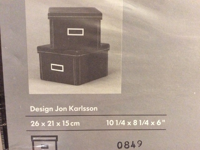 Ikea Set Of 2 Nostalgisk Storage Boxes Lids 10 25 X 8 25 X 6