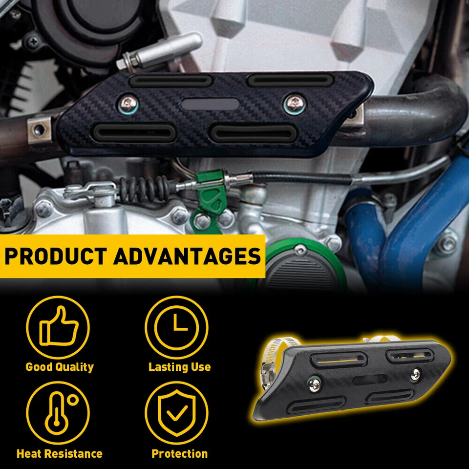 Protector de tubo protector térmico para Suzuki RM125 DR650SE DR650SES fibra de carbono + negro Foto 3 de 4