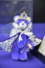 World Of Miniature Bears "Regina" Purple 4" Mohair Queen Theresa's Jointed Bear
