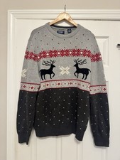 vtg POLO Chaps Ralph Lauren Large Fair Isle Winter Sweater Reindeer