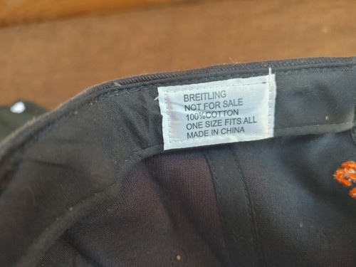 2 Breitling Watch Strapback Hats Cap Lot: Black + White & Dark Blue + Orange - Picture 19 of 19
