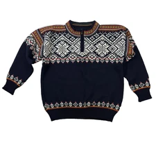 Vtg Dale Of Norway Wool Sweater Womens Sz S Ski Nordic 1/4 Zip US Olympic 1998