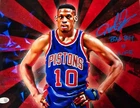 Dennis Rodman Signed Photo 11x14 METALLIC Pistons Bulls Worm Autograph HOF JSA