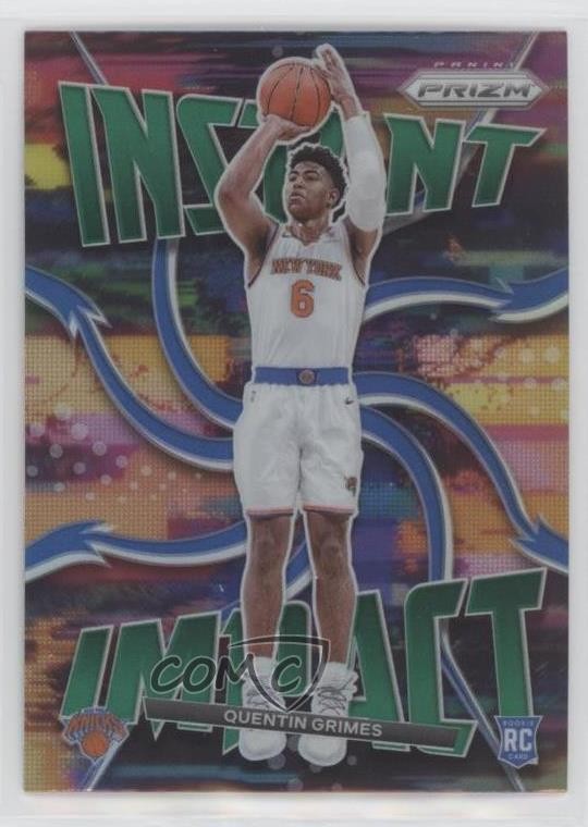 2021-22 Panini Prizm Instant Impact Green Prizm Quentin Grimes #21 0h28