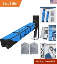 Rolling Ski Bag, Padded Snowboard Bags with Wheels for Air Travel, 900D Water...