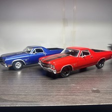 2 -1970 Chevy El Camino Ss 396 Car Motor Max Lot Of 2 Die Cast Metal 124