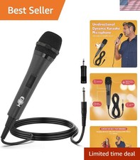 Wired Black Karaoke Microphone with Mute Function for Perfect Singing Moments