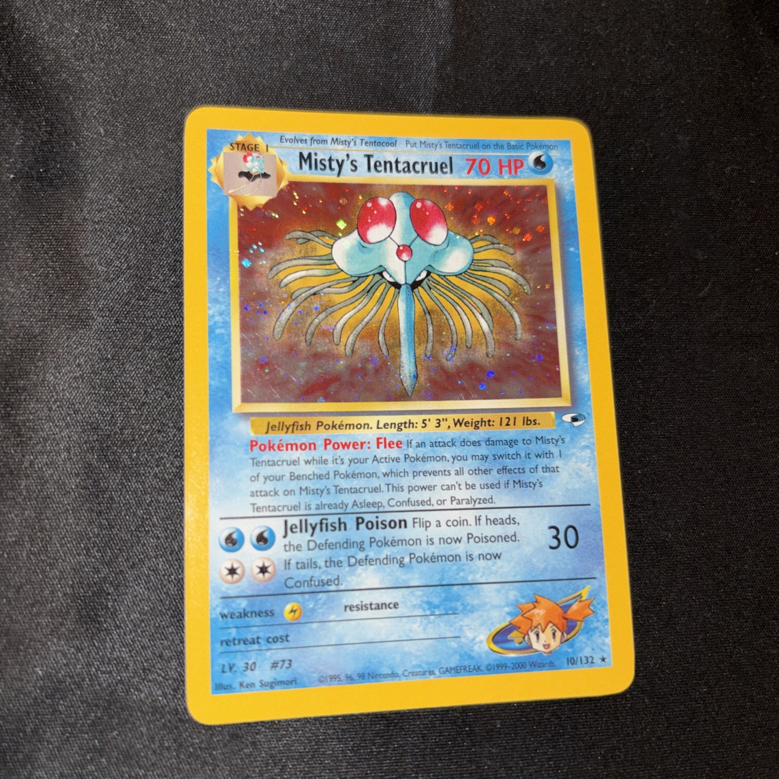 Pokémon Misty's Tentacruel Gym Heroes 10/132 Holo 70 HP Holo Rare English Card