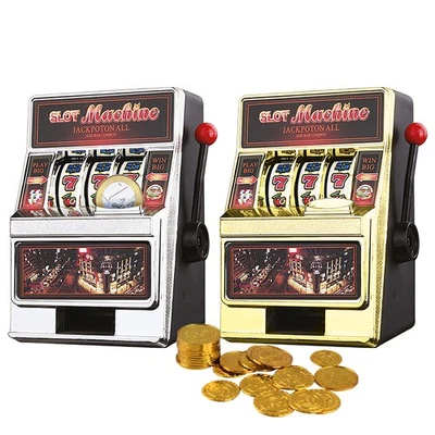 BAKAJI Salvadanaio Slot Machine con Leva Stile Las Vegas Gioco Arcade Idea Regalo
