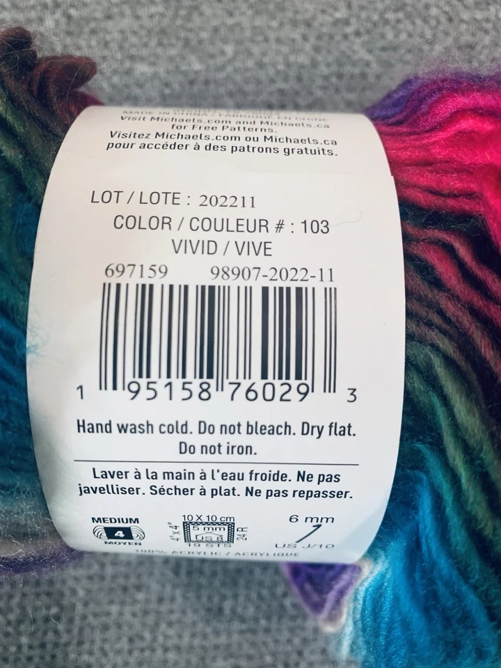 Loops And Thread Gradient Rainbow Yarn #103 Vivid 279 Yds FREE SHIPPING - Image 4 of 4