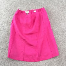 Talbots Irish Linen Skirt Pink A Line Panel Womens 12 Classic Preppy Barbiecore