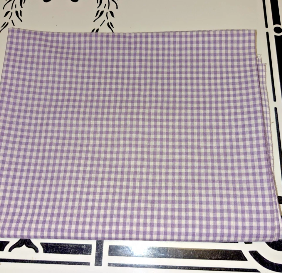 Tela - Lavanda y Cuadros Gingham Blanco - 45 x 36 Foto 4 de 4