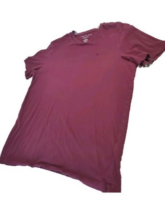 American Eagle Men's Standard Fit Crew Neck T-Shirt Maroon Burgandy Small
