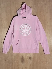 Nike SB International Hoodie Men’s Size S Pink Pullover Fleece Logo Sweatshirt
