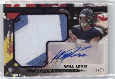 2023 Topps Composite Purple 19/75 Will Levis RPA Rookie Jumbo Patch Auto RC o8g