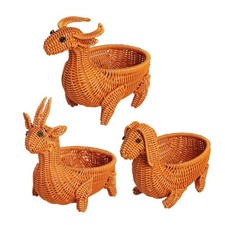 Cestino Portaoggetti in Rattan Intrecciato a Mano, Cestino Da Portata