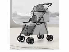 Double Pet Stroller One-Hand Folding Dog Stroller for Small Medium Dogs Cats Dog