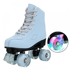 Women's SkyBlue Frosted Material Classic High-top Roller Skates for Beginner,...