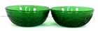 Anchor Hocking Forest Green Sandwich Glass Berry Bowls Set of 2 Vintage 4.25"