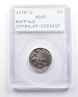 1938-D Indian Head Buffalo Nickel MS65 PCGS Rattler a5941
