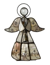 Stained Glass Angel Playing Horn Votive Candle Holder 6" Inch Christmas