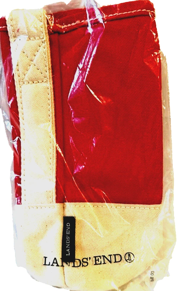 Lands' End NUEVO Bolso de Mano Único Botella de Vino/Agua de Lona Roja Perfecto para Viaje/Regalo Foto 2 de 3