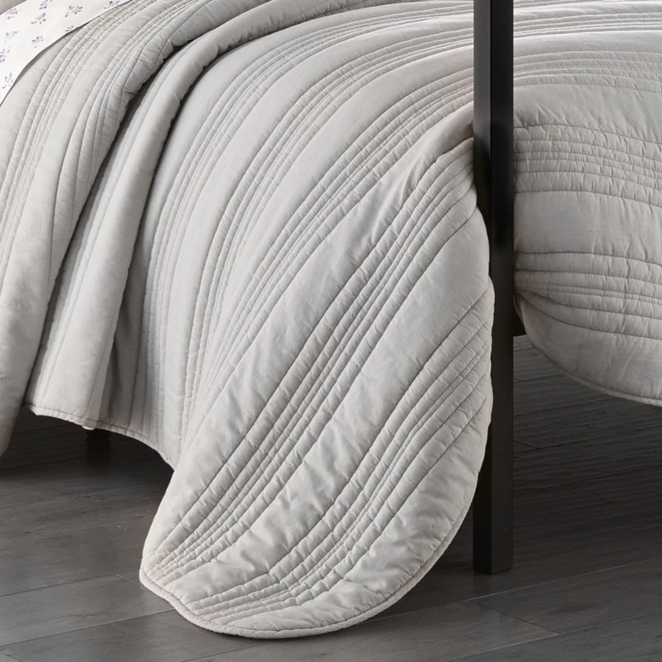 Stone Cottage Whitehills Cotton Grey 3 Piece Quilt Set-Full/Queen - Image 3 of 4