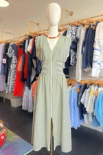 Thml Women's Fletcher Sleeveless Striped Midi Dress Size L