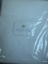 Matouk Bianca King Flat 2 King Pillowcases. New. White Cotton Sateen