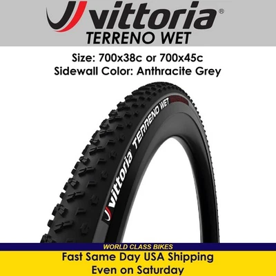 Vittoria Terreno Wet 700x38c 700x45c Grey Tubeless Ready Gravel CX Bicycle Tire