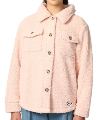New with Tags! ROXY Fleece Sherpa Shirt Jacket, Color Pink, Size Small (7/8)