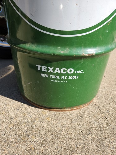 Vintage Texaco 16 Gallon Gear Oil Garage Barrel Drum Tin Can - Empty Garbage - Picture 3 of 6