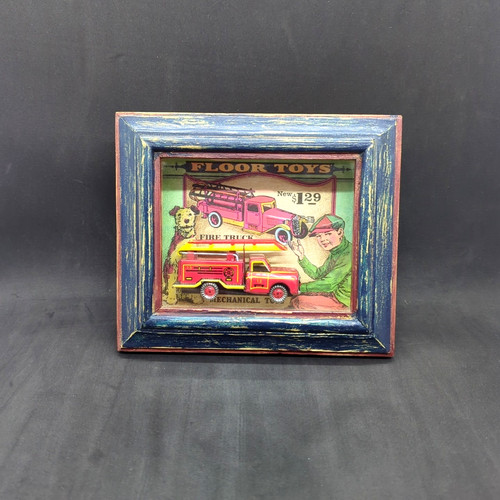 Shadows Of Yesterday Toys In The Cupboard 1997 Vandor Shadow Box Frame Firetruck